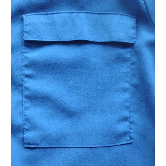 Fylo Top Womens Large Button Up Tab Sleeves Pockets Shoulder Tabs Office - Picture 15 of 16